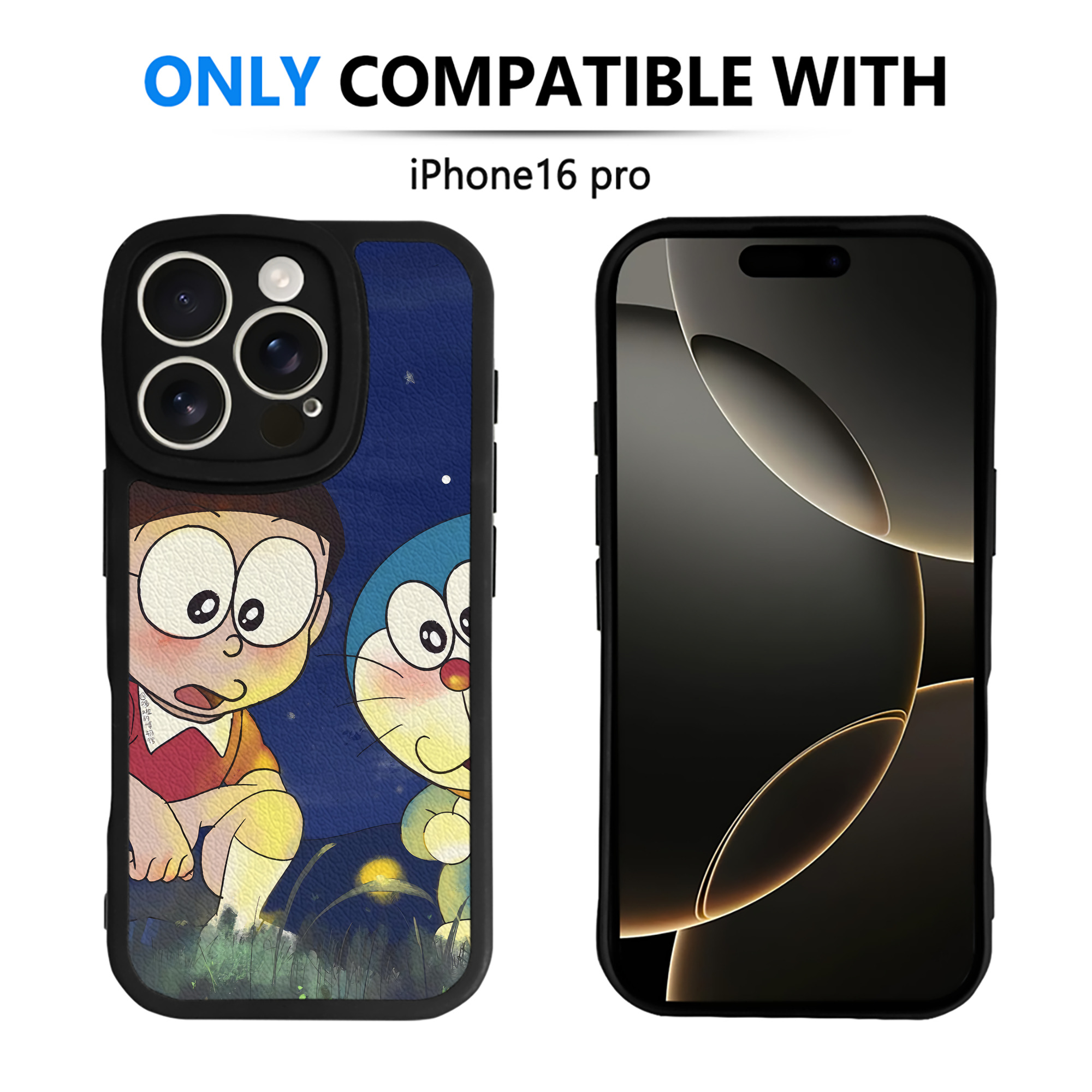 （画像用） ドラえもん Doraemon 【iPhone 16シリーズ対応】シリコンスマホケース（レザー調） 材質：シリコン